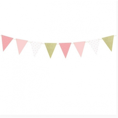 Girlanda vlajky růžová