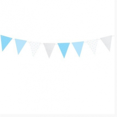 GIRLANDA modrá/zlatá/bílý puntík vlaječková 1