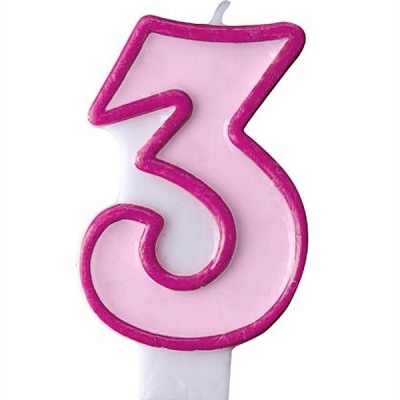 SVÍČKA tm.růžový okraj číslo 3 ALBI ALBI