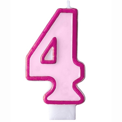SVÍČKA tm.růžový okraj číslo 4 ALBI ALBI