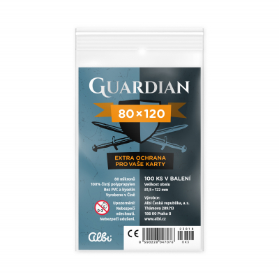 Obaly na karty Guardian pro karty 80 × 120 mm - 100 ks ALBI ALBI