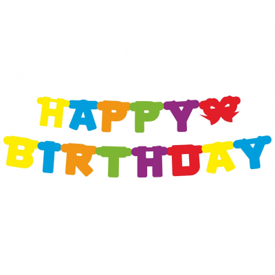 Banner Happy Birthday barevný 1