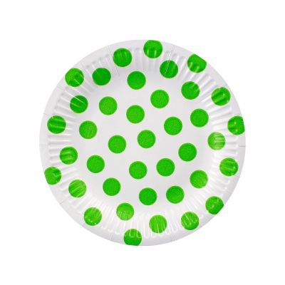 Talíře sv.zelené puntíky 6 ks ALBI ALBI