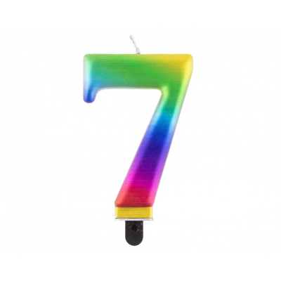 Svíčka dortová duhová číslo 7 ALBI ALBI
