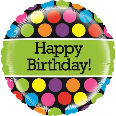 Balónek fóliový Happy Birthday kolo zelené ALBI ALBI