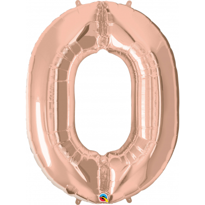 Balónek fóliový 92 cm číslo 0 rose gold ALBI ALBI
