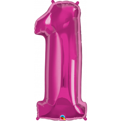 Balónek fóliový 92 cm číslo 01 magenta ALBI ALBI