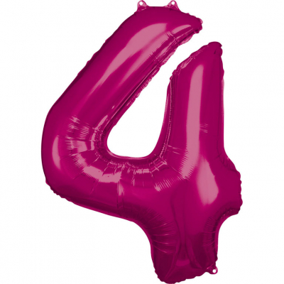 Balónek fóliový 88 cm číslo 04 magenta ALBI ALBI