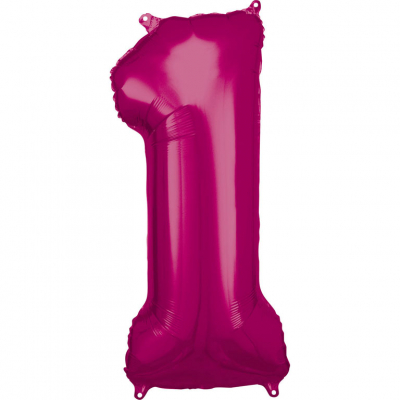 Balónek fóliový 88 cm číslo 01 magenta ALBI ALBI