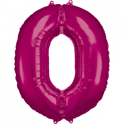 Balónek fóliový 88 cm číslo 0 magenta ALBI ALBI