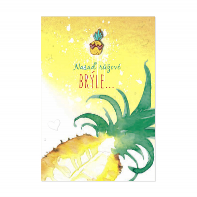 Přání s broží - Ananas