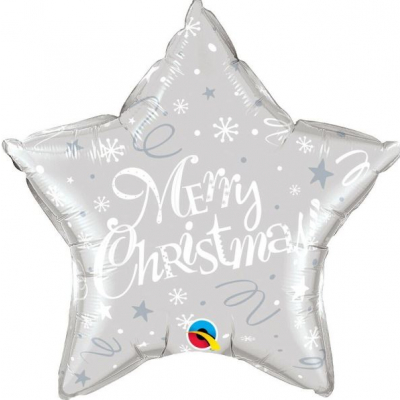 Balónek fóliový Merry Christmas Hvězda stříbrná ALBI ALBI
