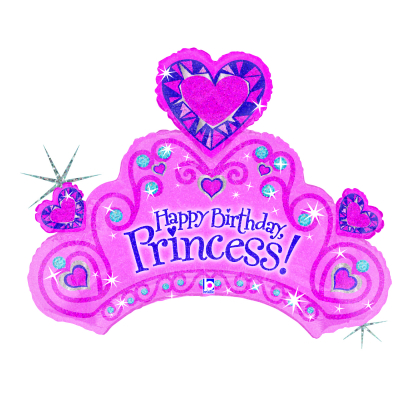 Balónek fóliový Happy Birthday Princess korunka růžová ALBI ALBI
