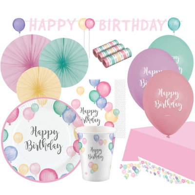 Párty Set Happy Birthday pastelové balónky 50 ks ALBI ALBI