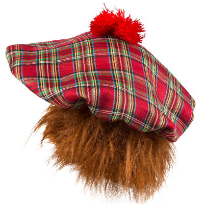 Baret skotský červený s vlasy ALBI ALBI