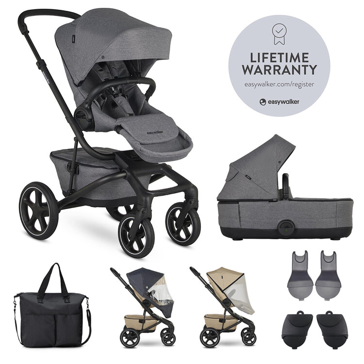 EASYWALKER Set XL kočárek kombinovaný Jimmey Iris Grey s příslušenstvím Easywalker