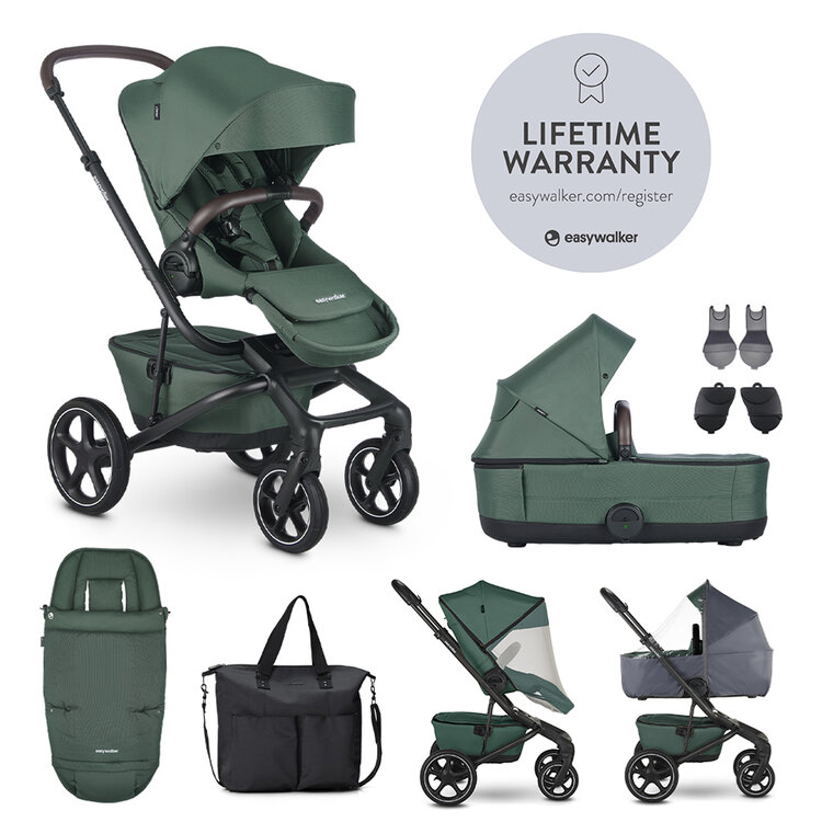 EASYWALKER SET XXL kočárek kombinovaný Jimmey Pine Green s příslušenstvím Easywalker