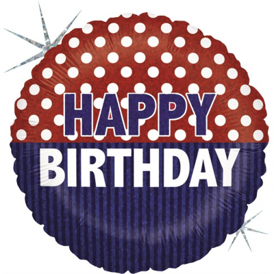 Balónek fóliový Happy Birthday Kolo modro/červené ALBI ALBI