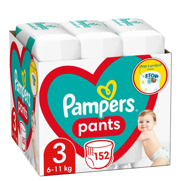 PAMPERS Pants kalhotky plenkové 3 (152 ks) 6-11 kg Pampers