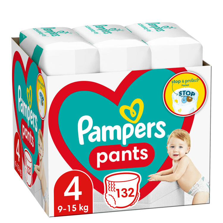 PAMPERS Pants kalhotky plenkové 4 (132 ks) 9-15 kg Pampers