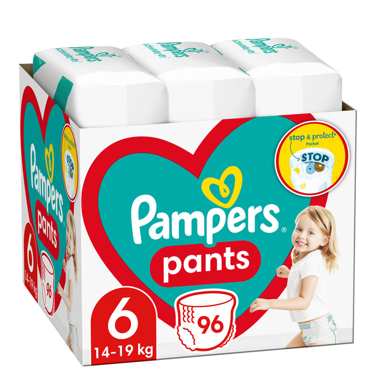 PAMPERS Pants kalhotky plenkové 6 (96 ks) 14-19 kg Pampers