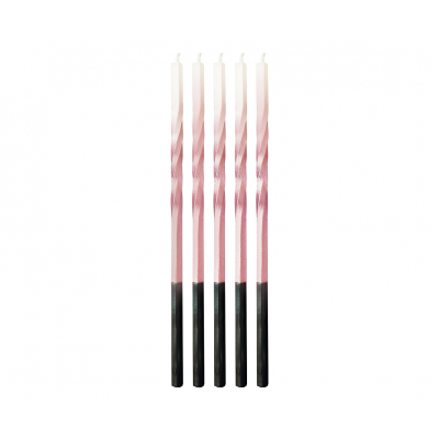 Svíčky dortové 5 ks ombré růžová
