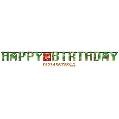 Banner Happy Birthday Minecraft 2m ALBI ALBI