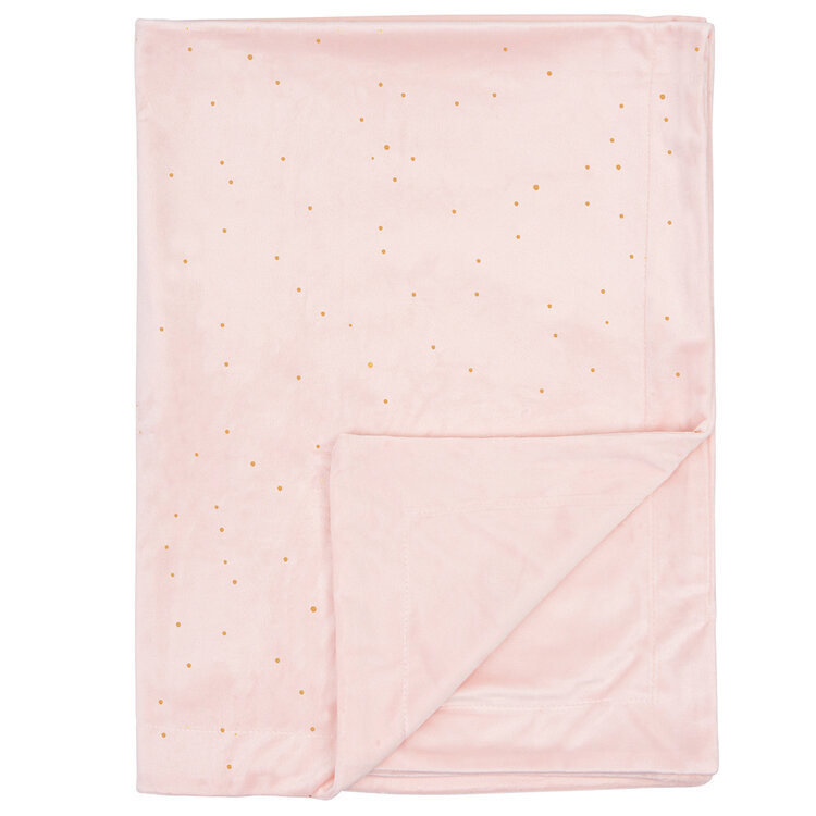 BIMBI DREAMS Deka zlaté tečky velur pink 80x110 cm BIMBI DREAMS