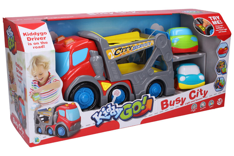 WIKY Kiddy Auto odtahovka s efekty 2 auta 9 cm 18m+ WIKY KIDDY