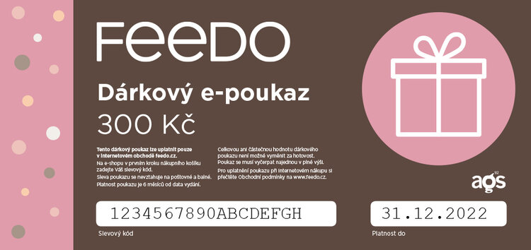 Dárkový poukaz 300 Kč pro eshop Feedo