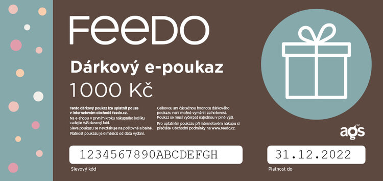 Dárkový poukaz 1000 Kč pro eshop Feedo