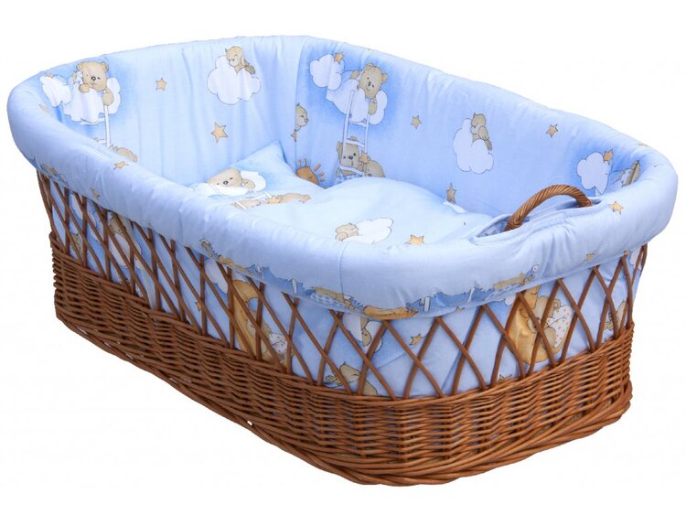 SCARLETT 6dílná souprava Scarlett Mráček do proutěného koše - modrá SCARLETT