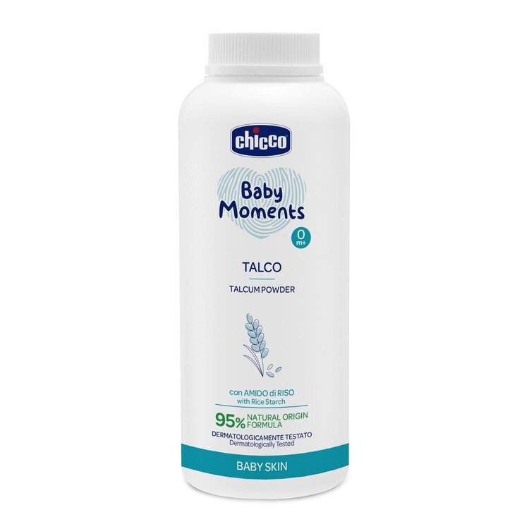 CHICCO Pudr dětský Baby Moments s rýžovým škrobem 95 % přírodních složek 150 g Chicco