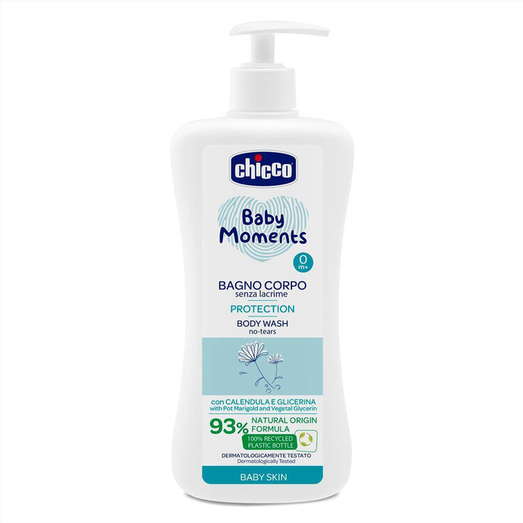 CHICCO Šampon na tělo s dávkovačem Baby Moments Protection 93% přírodních složek 750 ml Chicco