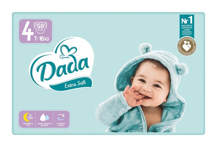 DADA Extra Soft Pleny jednorázové 4 Maxi (7-16 kg) 50 ks Dada