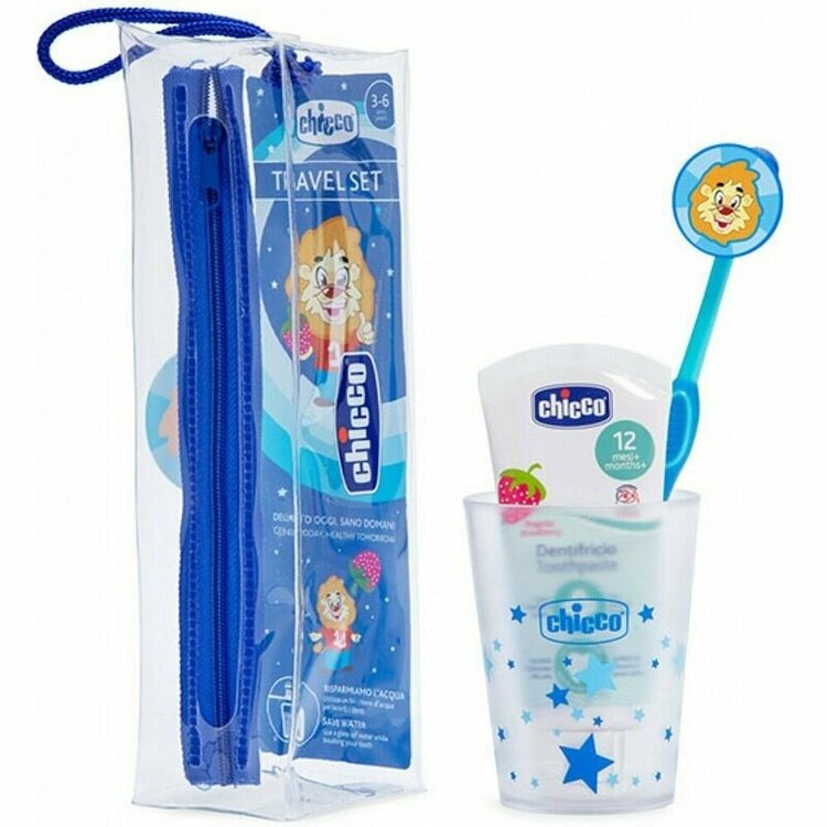 CHICCO Set péče o zuby Travel modrý