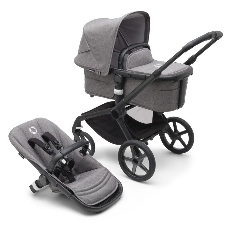 BUGABOO Kočárek kompletní Fox 5 Black/Grey melange-Grey melange Bugaboo