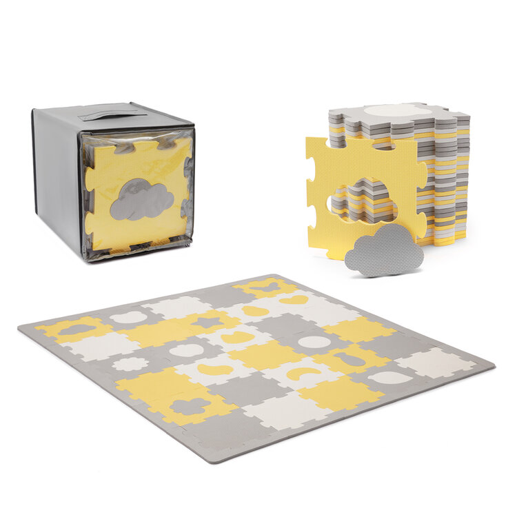 KINDERKRAFT SELECT Podložka pěnová puzzle Luno Shapes 185 x 165 cm Yellow