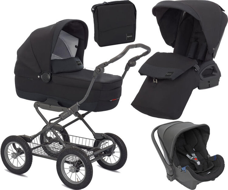 INGLESINA Kočárek Quad Pro Huggy vanička+sportovní sedačka (část 1) Total black Inglesina
