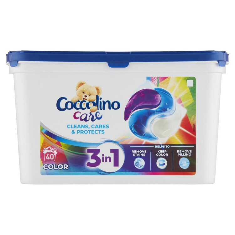 EXP: 29.04.2023 COCCOLINO Care kapsle Barevné prádlo 40 praní Coccolino