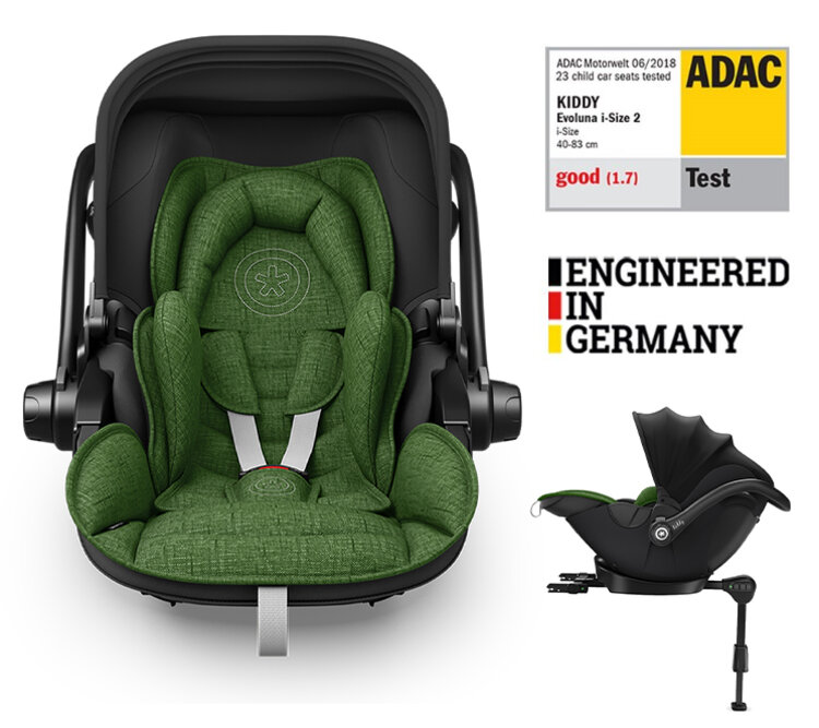 KIDDY Autosedačka Evoluna i-size 2 + Isofix základna 40-83cm Cactus Green Melange BZP Kiddy