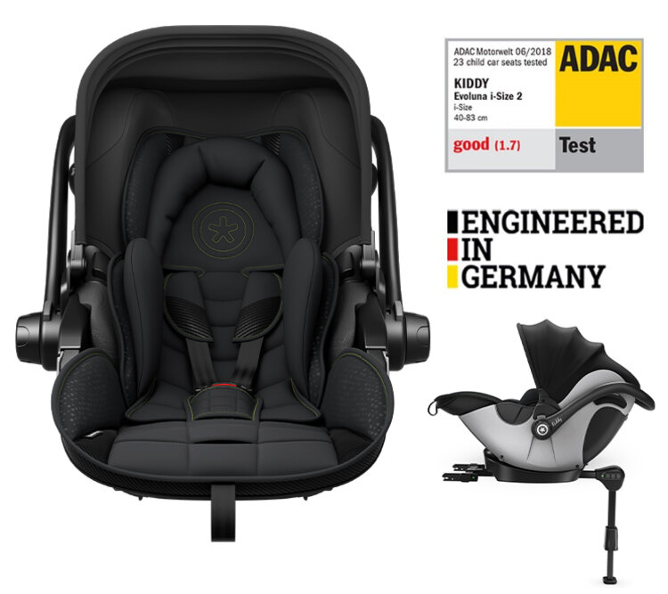 KIDDY Autosedačka Evoluna i-size 2 + Isofix základna 40-83cm Speed Black BZP Kiddy