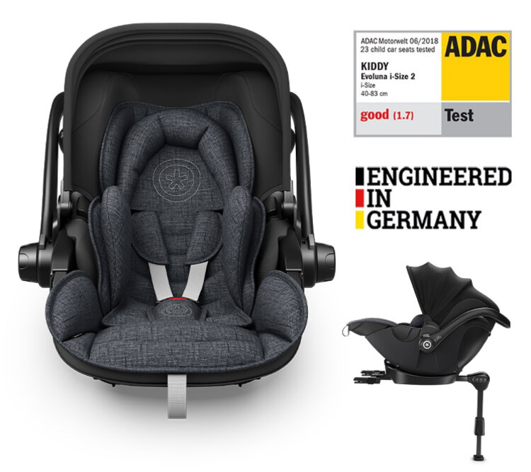 KIDDY Autosedačka Evoluna i-size 2 + Isofix základna 40-83cm Iron Grey Melange BZP Kiddy