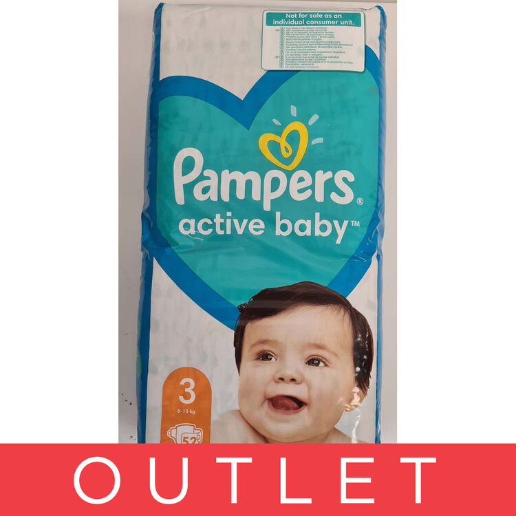 EXP: 12/2023 PAMPERS Active Baby 3 (6-10 kg) 52 ks Pampers