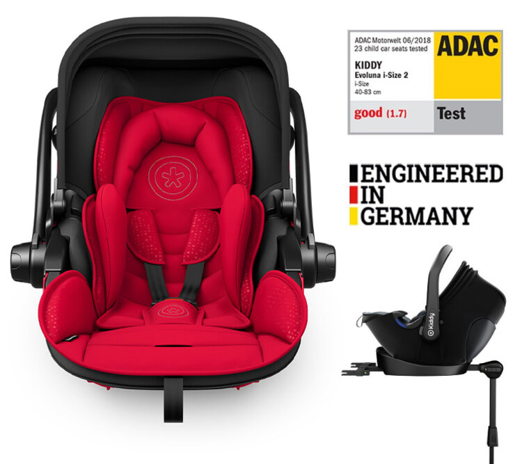 KIDDY Autosedačka Evoluna i-size 2 + Isofix základna 40-83cm Chili Red BZP Kiddy