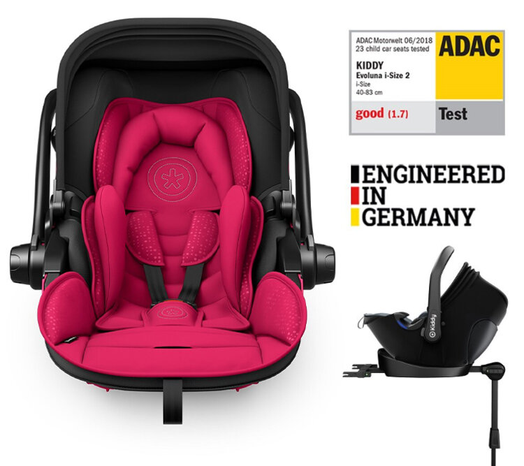 KIDDY Autosedačka Evoluna i-size 2 + Isofix základna 40-83cm Rubin Pink BZP Kiddy