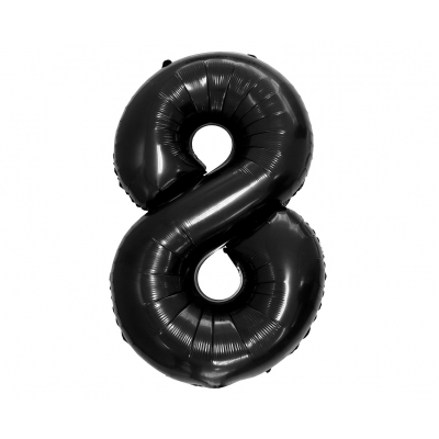 Balónek fóliový 92 cm číslo 08 černý Albi Albi
