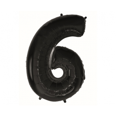 Balónek fóliový 92 cm číslo 06 černý Albi Albi