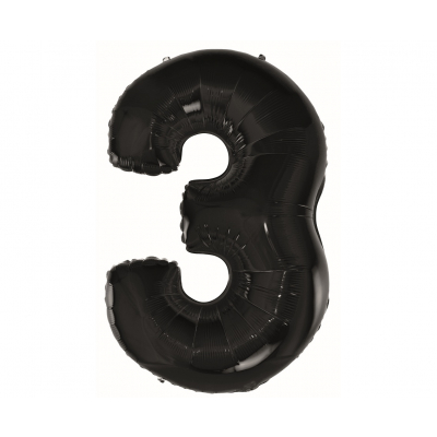 Balónek fóliový 92 cm číslo 03 černý Albi Albi