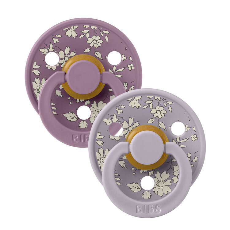 BIBS X LIBERTY Colour dudlíky z přírodního kaučuku 2ks vel. 2 Fossil Grey / Mauve Bibs